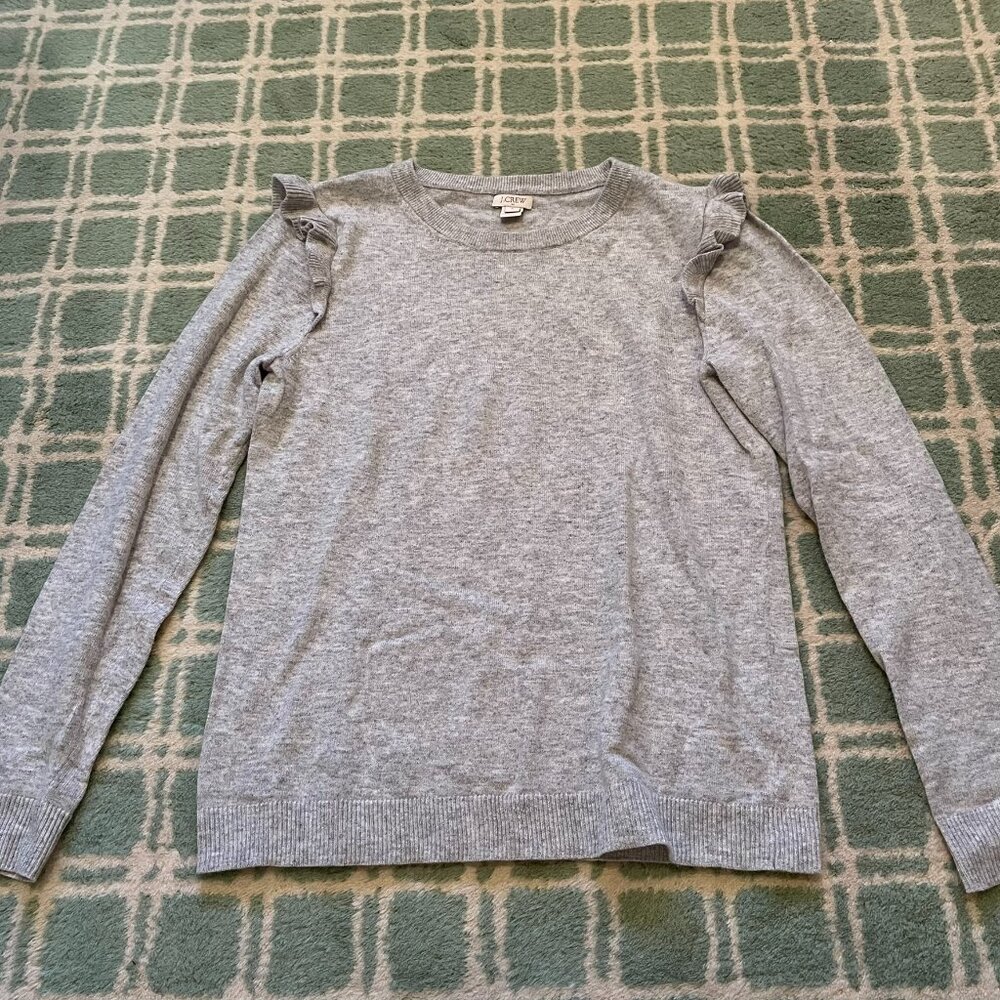 J.Crew Factory ruffle shoulder sweater S
